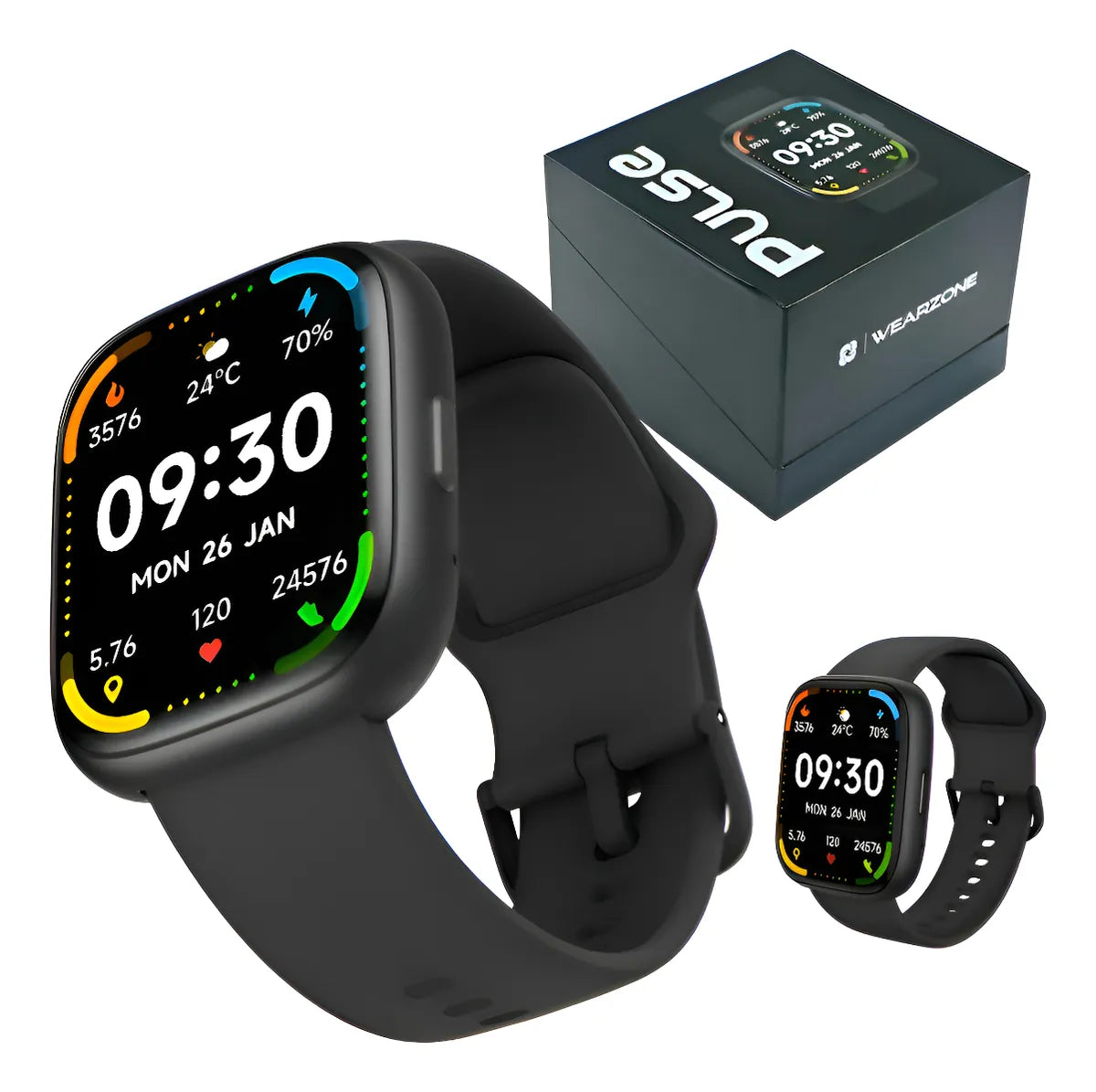 PULSE WEARZONE | Smartwatch Esportivo | A PROVA D'ÁGUA, ALEXA integrada até 7 Dias de Bateria