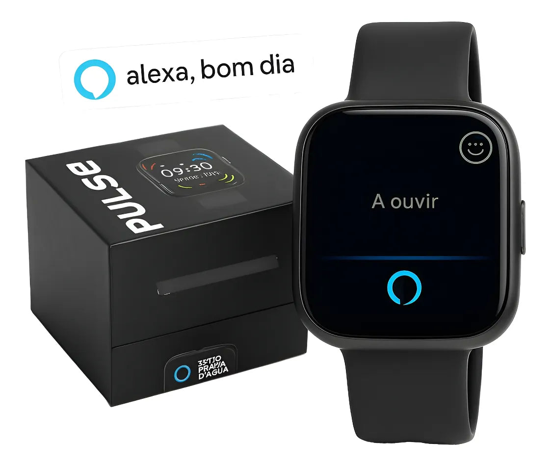 PULSE WEARZONE | Smartwatch Esportivo | A PROVA D'ÁGUA, ALEXA integrada até 7 Dias de Bateria